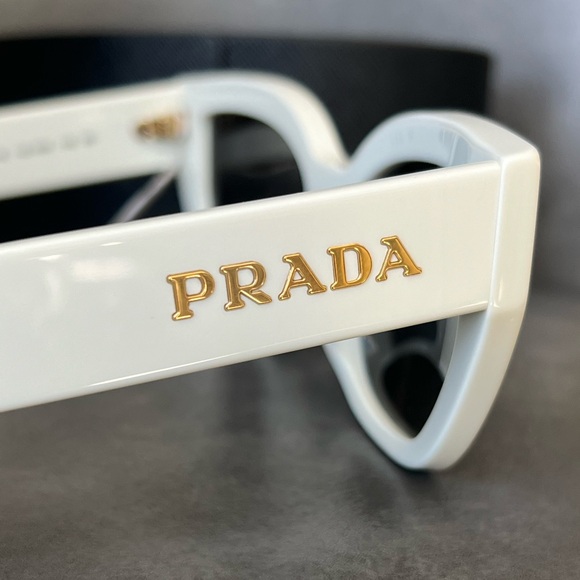 Prada SPR A09 Cat Eye Sunglasses in White - Picture 8 of 11